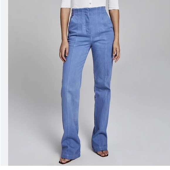 ALC Ennis High Rise Pants Blue Cotton SIZE 0. wide legs flared bell bott…